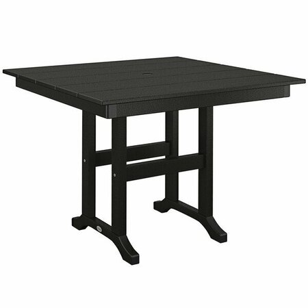 POLYWOOD Farmhouse 37'' Black Dining Height Table 633FDT37BL